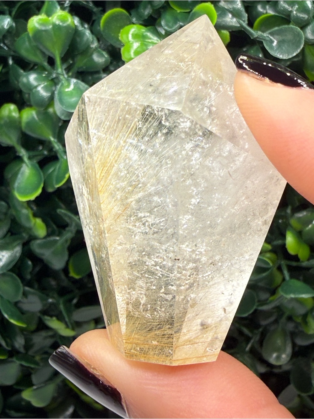 Golden Rutilated Quartz Crystal Point - Picture 7 of 9